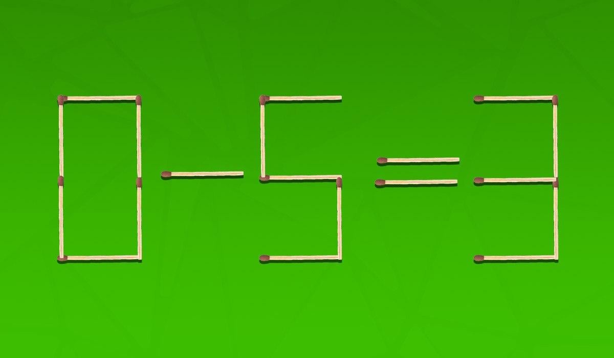 Které 2 zápalky musí být přetaženy, aby byla rovnost správná: IQ test