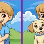 IQ test: najděte 3 rozdíly na obrázku chlapce a psa
