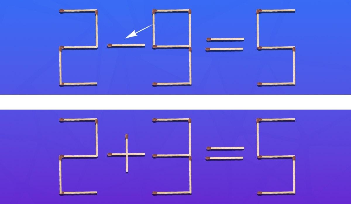 Která zápalka se musí přesunout, aby byla rovnost pravdivá: rychlý IQ test