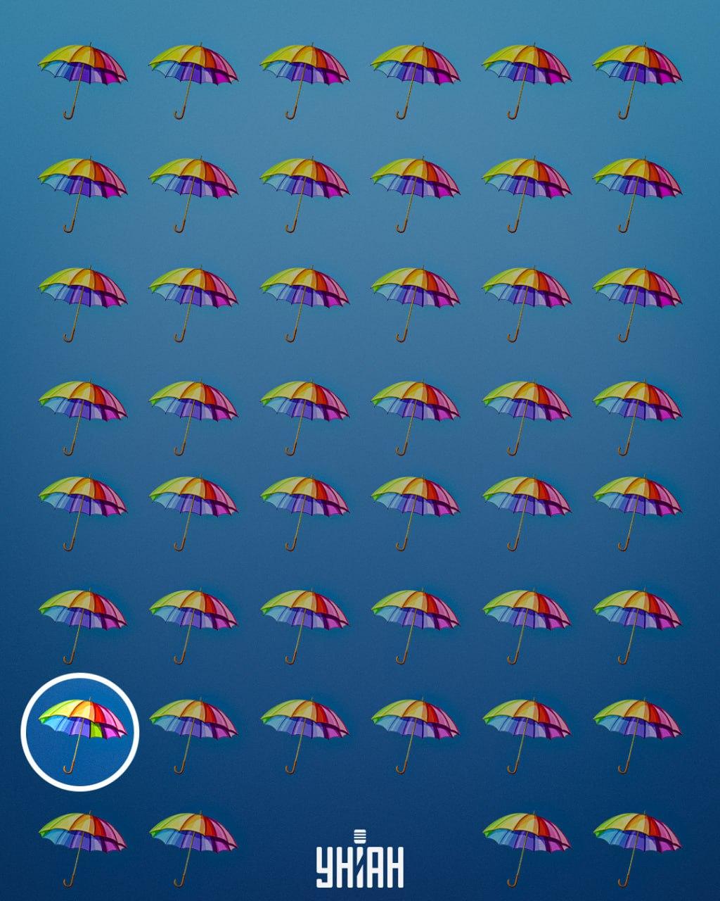 Řešení hádanky s vyznačeným deštníkem