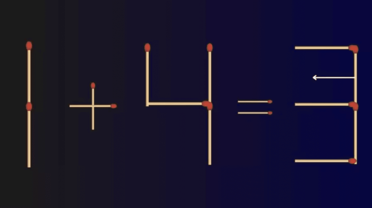 Aby byla rovnice správná, musíte posunout jednu sirku / obrázek fresherslive.com