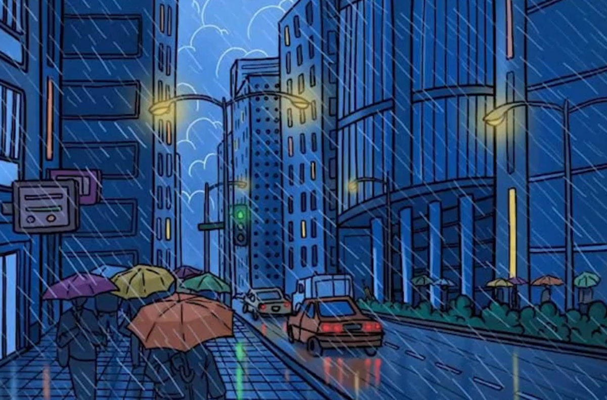 Pokuste se rychle najít skrytý deštník / vzor Bright Side