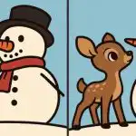 Super hádanka: najděte 3 rozdíly na obrázku sněhuláka a soba