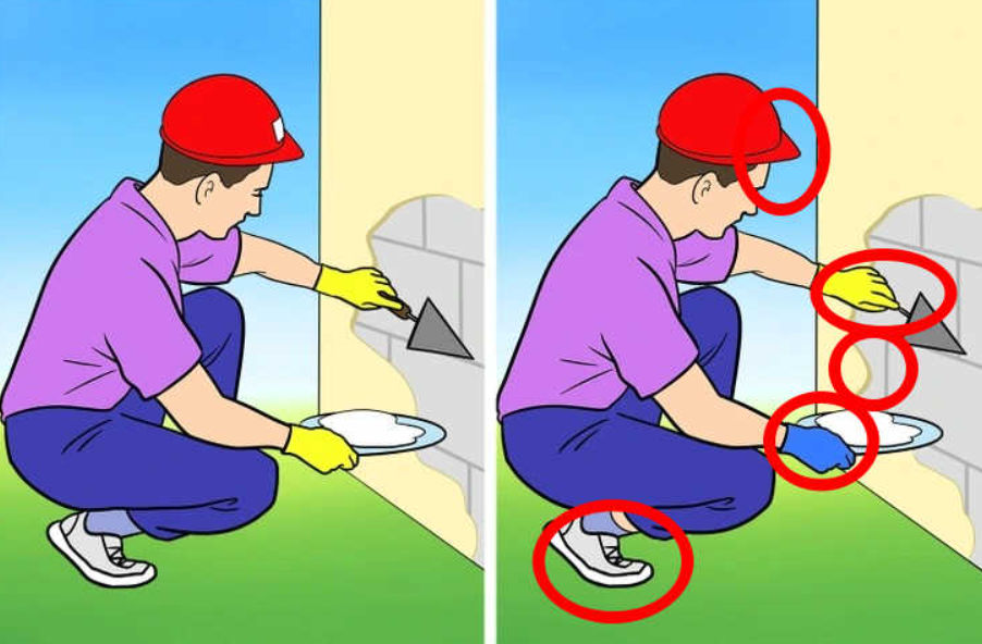 Řešení hádanky s vyznačenými rozdíly