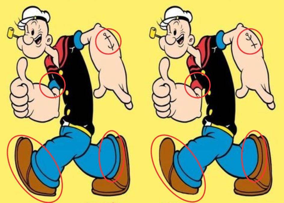 Řešení hádanky - námořník rozdíly