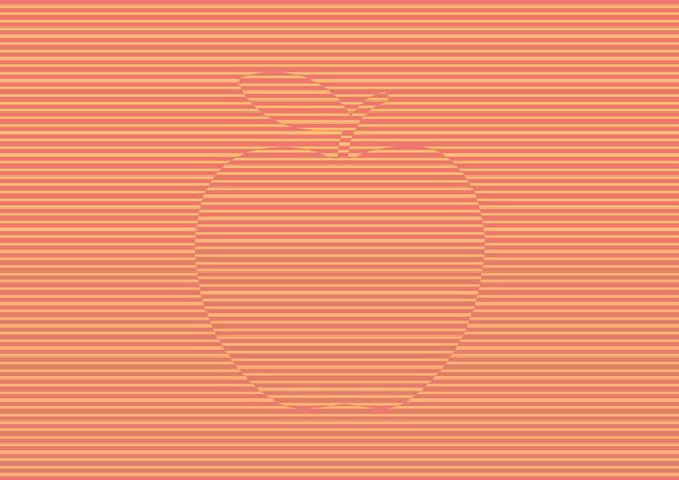 Optická iluze Optická iluze s ovocem